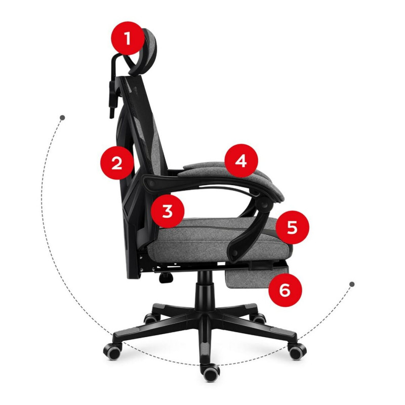 Silla Gaming Huzaro Combat 5.0 Negro Gris