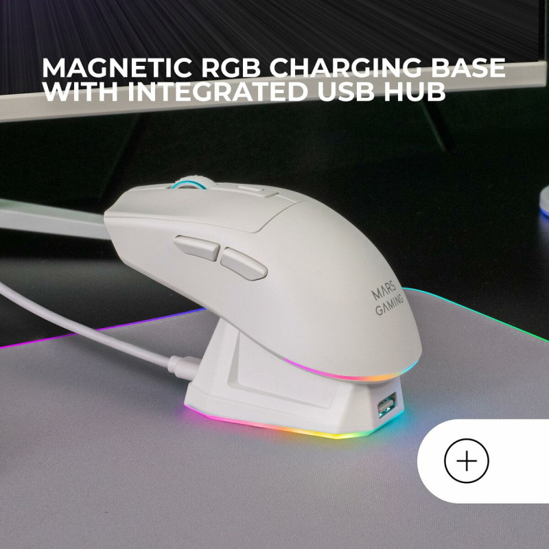 Ratón Gaming Mars Gaming MMT3W Blanco