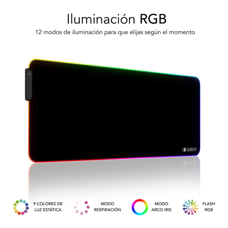 Alfombrilla de Ratón Subblim SUBMP-02RGB01 Negro Multicolor