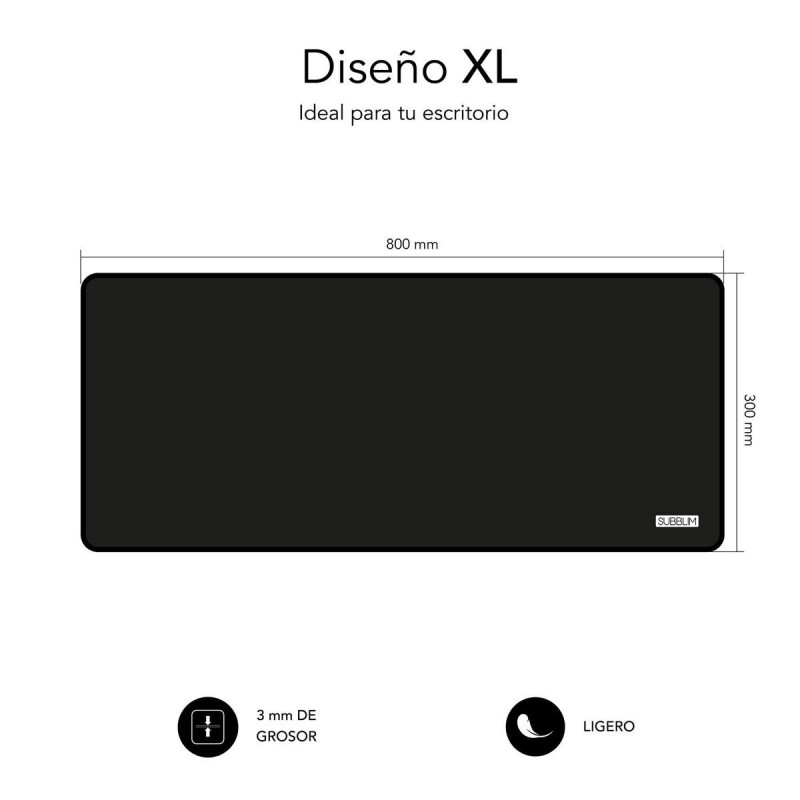 Ratón y Alfombrilla Gaming Subblim Harm XL Negro