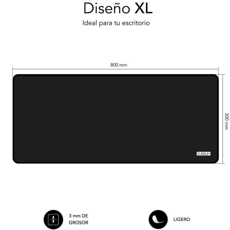Ratón y Alfombrilla Gaming Subblim Harm XL Negro