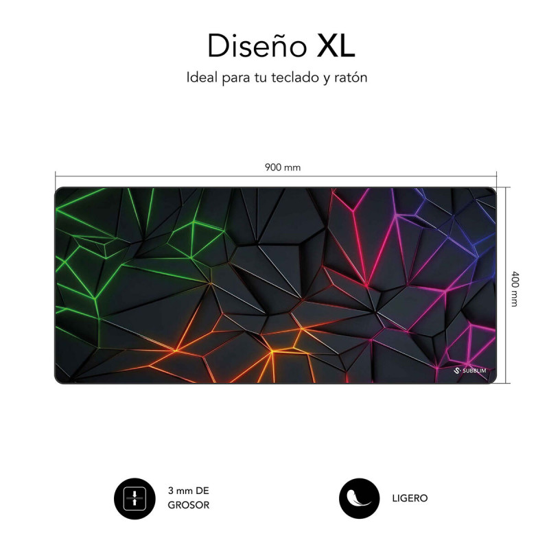Alfombrilla de Ratón Subblim Neon Obsidian XL