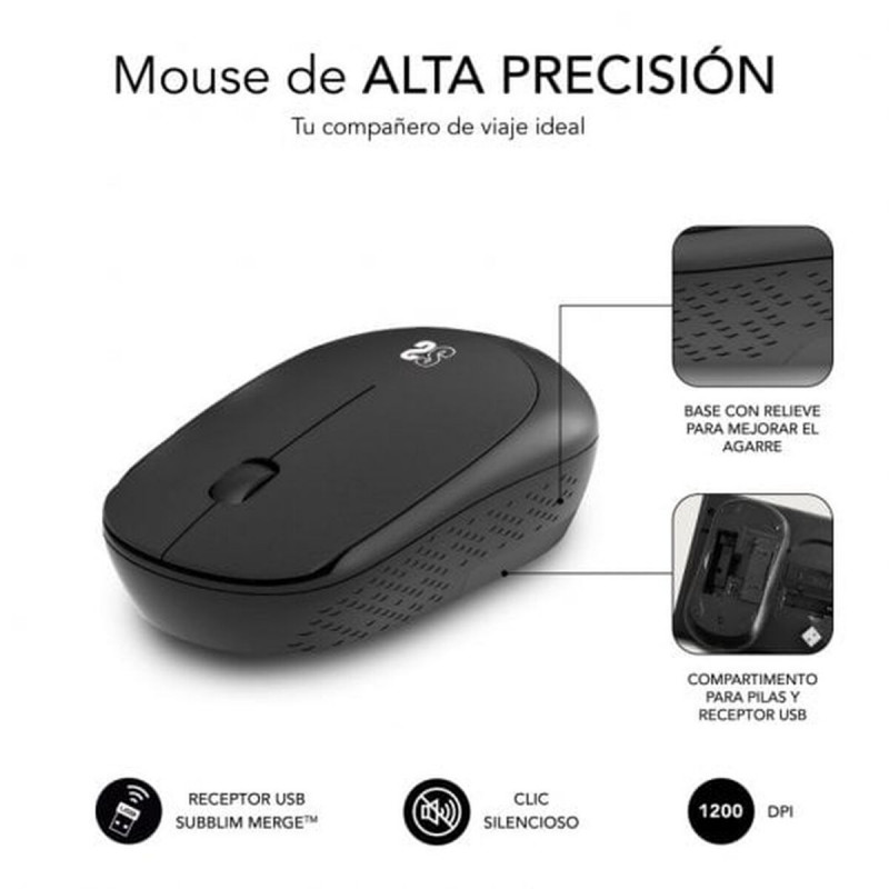 Ratón y Alfombrilla Gaming Subblim Harm XL Negro