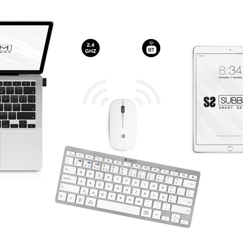 Alfombrilla de Ratón Subblim COMBO MULTIDISPOSITIVO COMPACTO SILVER