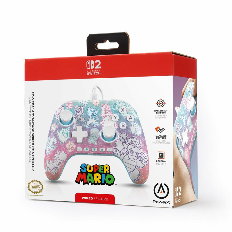 Mando Pro para Nintendo Switch + Cable USB Powera Super Mario