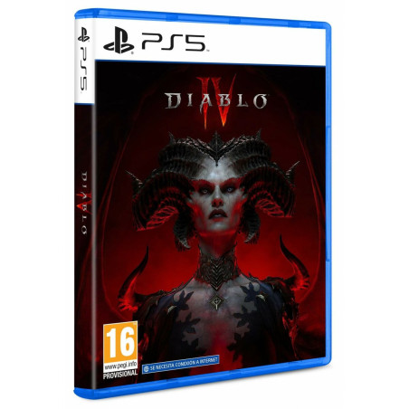 Portada del videojuego Diablo IV para PlayStation 5 con ilustración épica y personajes oscuros