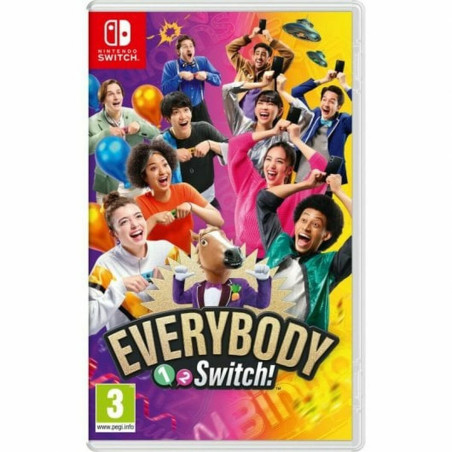 Portada del videojuego Everybody 1-2-Switch! para Nintendo Switch con personajes divertidos y coloridos