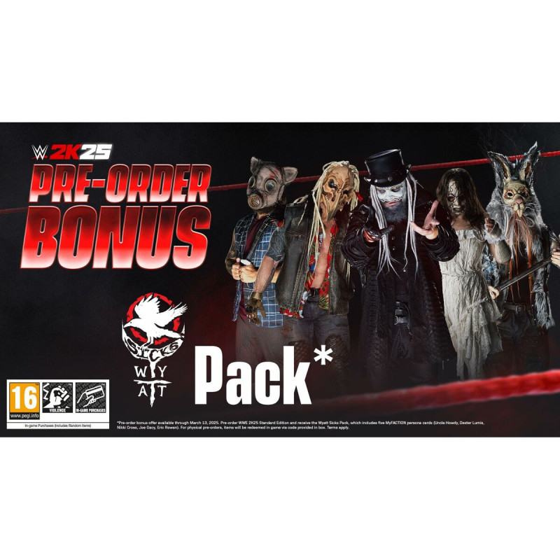 Portada del videojuego WWE 2K25 para PlayStation 4 con personajes en acción