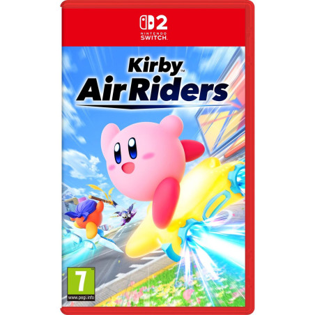 Portada del videojuego Kirby Air Riders para Nintendo Switch con personajes coloridos y acción en el aire