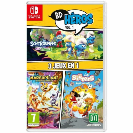 Portada del videojuego BD HÉROS VOL. 1 para Nintendo Switch con personajes coloridos y acción emocionante