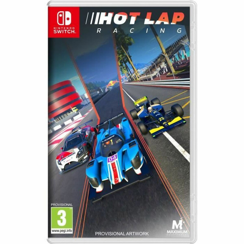 Portada del videojuego Hot Lap Racing para Nintendo Switch con coches de carreras y paisajes emocionantes