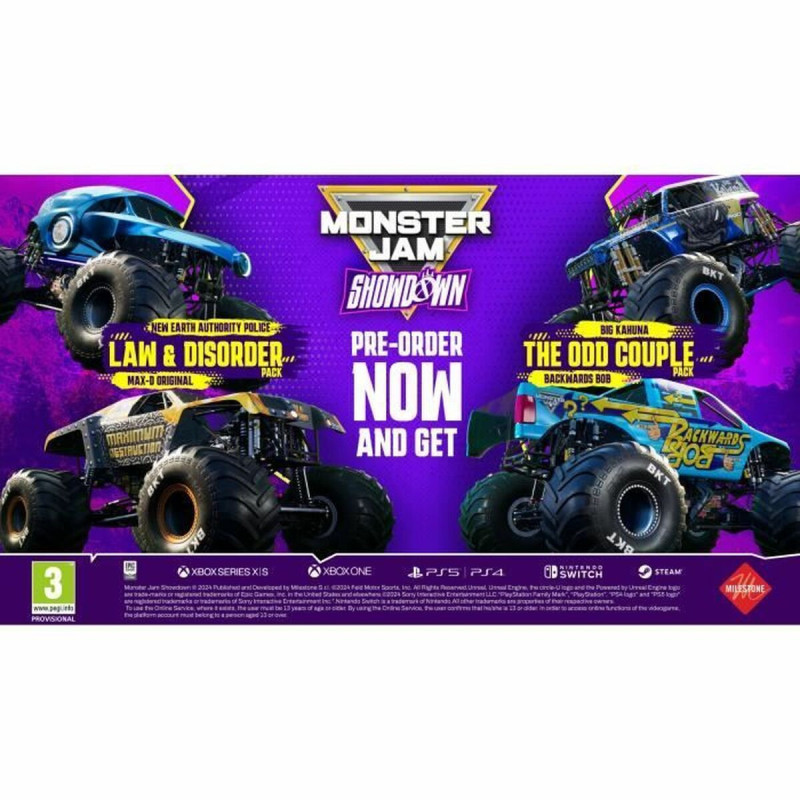 Portada del videojuego Milestone Monster Jam Showdown - Day One Edition para Nintendo Switch