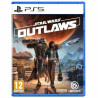 Portada del videojuego Star Wars: Outlaws para PlayStation 5 con personajes y escenarios de la saga.