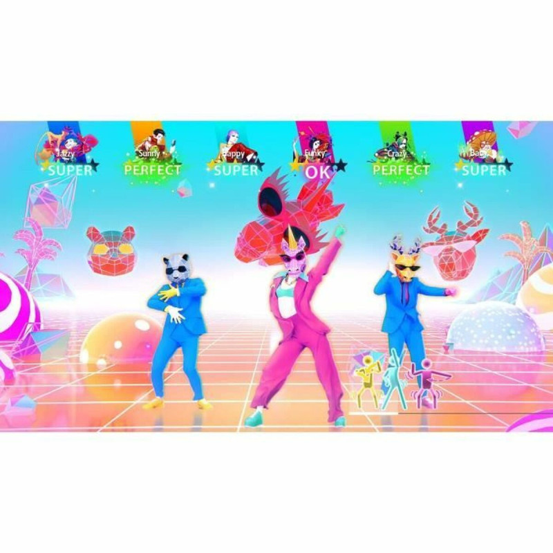 Just Dance 2025 Edition para Nintendo Switch captura de pantalla en posición 3 mostrando una coreografía vibrante
