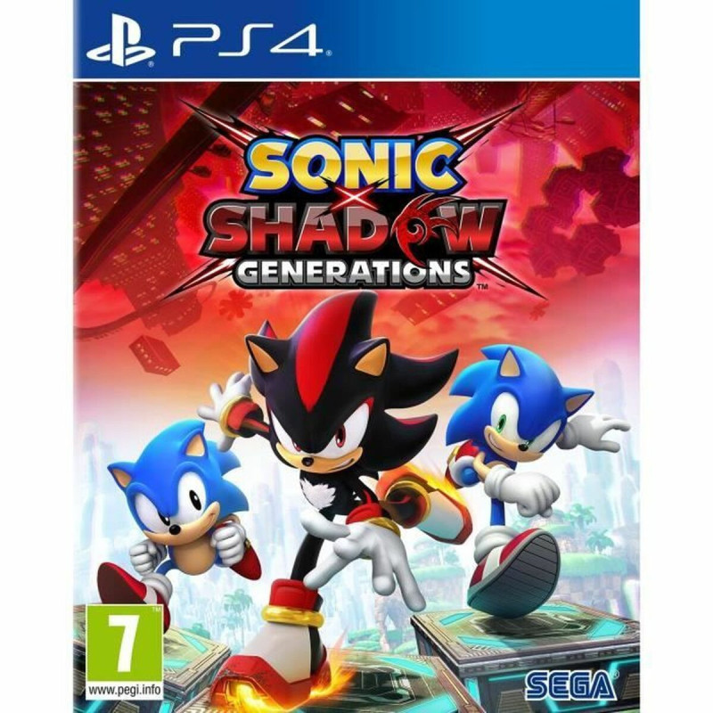 Portada del videojuego Sonic X Shadow Generations para PlayStation 4 con personajes icónicos en acción