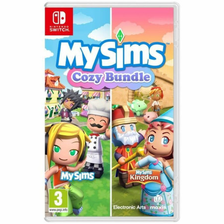 Portada del videojuego MySims Cozy Bundle para Nintendo Switch con personajes y ambiente colorido