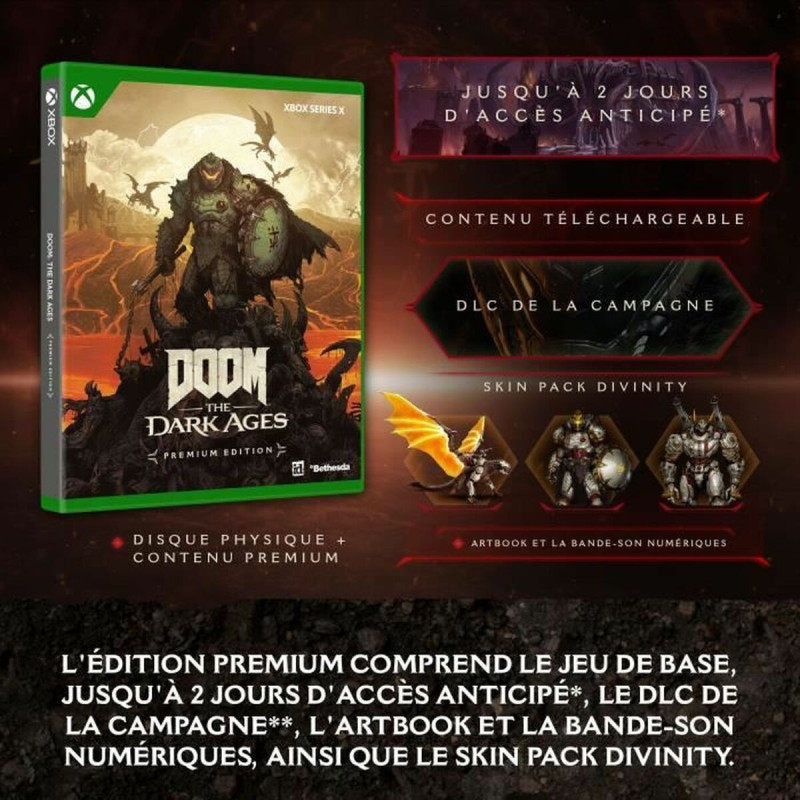 Captura de pantalla del videojuego DOOM: THE DARK AGES para Xbox mostrando acción intensa en el juego.