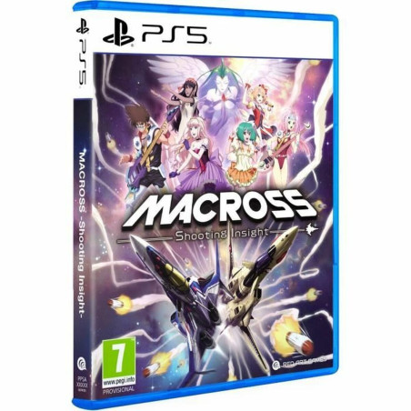 Portada del videojuego Macross: Shooting Insight para PlayStation 5 con diseño atractivo y personajes icónicos.