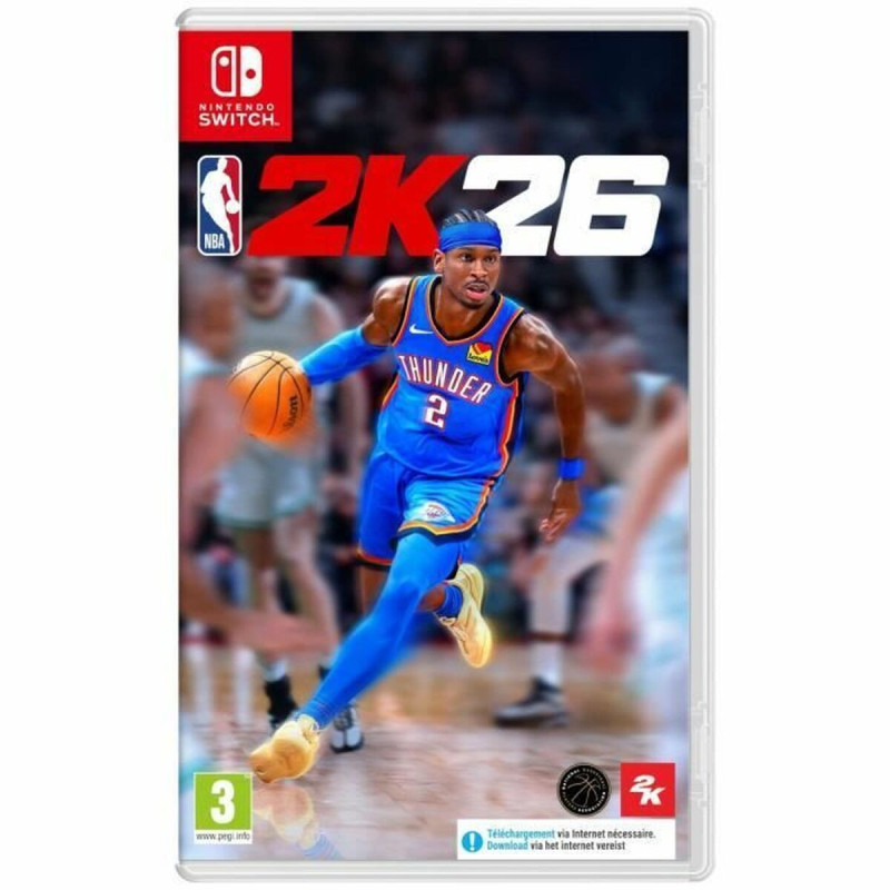 Portada del videojuego NBA 2K26 para Nintendo Switch con diseño atractivo y colores vibrantes