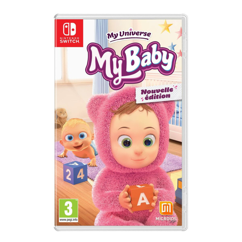Portada del videojuego My Universe: My Baby para Nintendo Switch con coloridos personajes y diseño atractivo