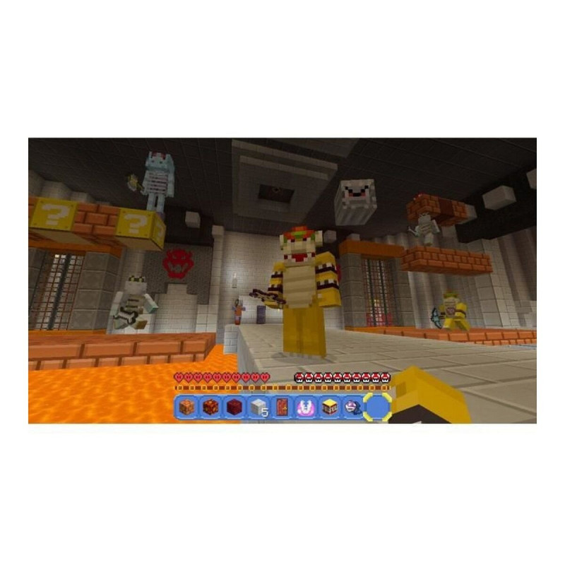 Captura de pantalla de Minecraft en Nintendo Switch mostrando construcción creativa en el juego