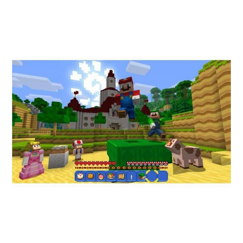 Captura de pantalla de Minecraft para Nintendo Switch mostrando un paisaje creativo en el juego