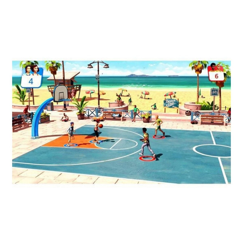 Captura de pantalla del videojuego Sports Party para Nintendo Switch mostrando una divertida competición deportiva
