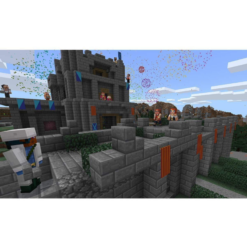 Captura de pantalla de Minecraft para PlayStation 4 mostrando un mundo creativo lleno de construcciones