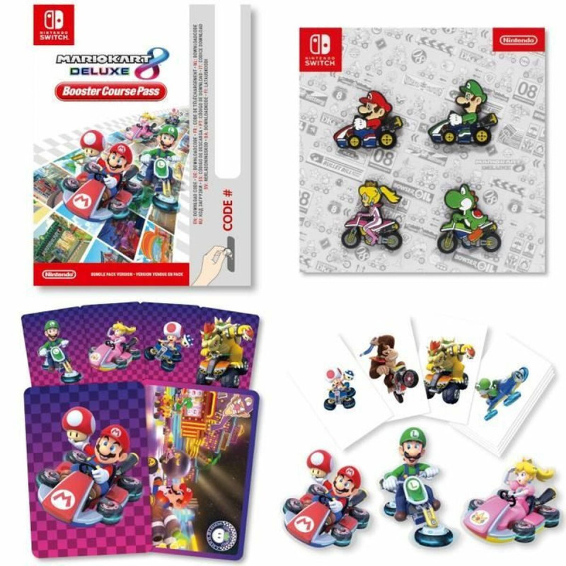 Captura de pantalla de Mario Kart Deluxe FR en Nintendo Switch mostrando una carrera emocionante