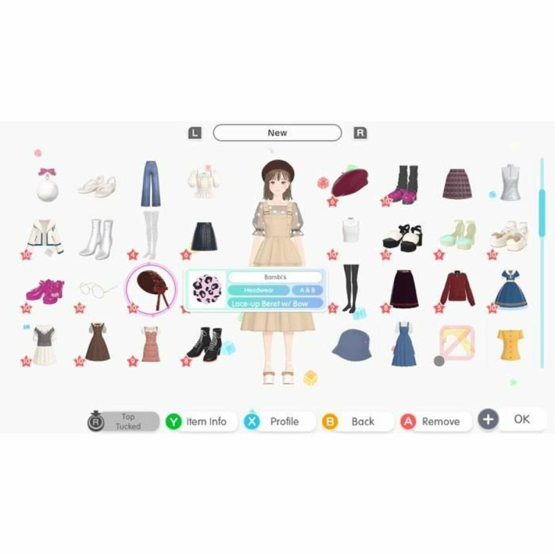 Captura de pantalla de Fashion Dreamer para Nintendo Switch mostrando una escena de juego creativa