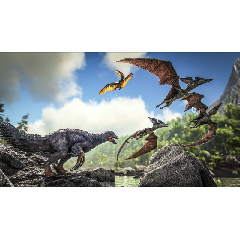 Captura de pantalla del gameplay de ARK: SURVIVAL EVOLVED en PlayStation 4 mostrando acción en el mundo jurásico.