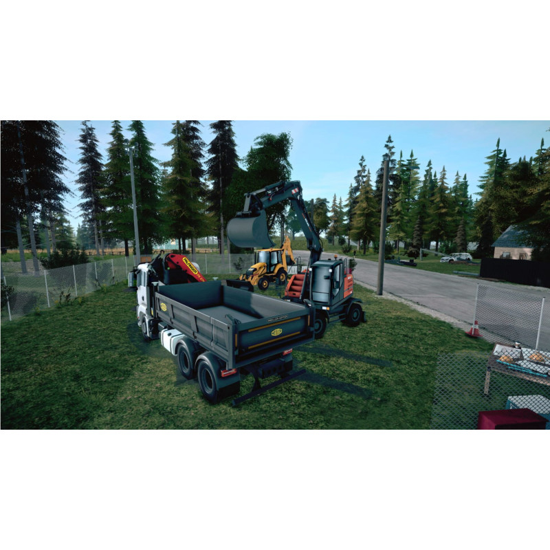 Captura de pantalla del gameplay de Construction Simulator 4 para Nintendo Switch mostrando acción en la construcción.