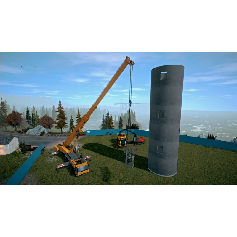 Captura de pantalla del gameplay de Construction Simulator 4 para Nintendo Switch mostrando acción en la construcción