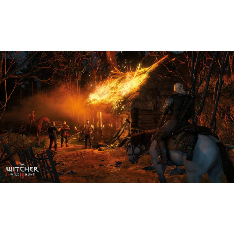 Captura de pantalla del gameplay de The Witcher 3: Wild Hunt en Nintendo Switch mostrando una intensa batalla