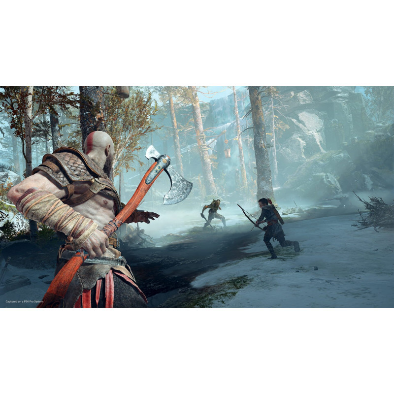 Captura de pantalla del gameplay de God of War para PlayStation 4 mostrando acción intensa y gráficos impresionantes