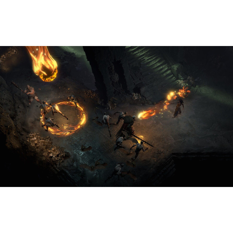 Captura de pantalla del gameplay de Diablo IV en PlayStation 5 mostrando acción intensa y gráficos detallados