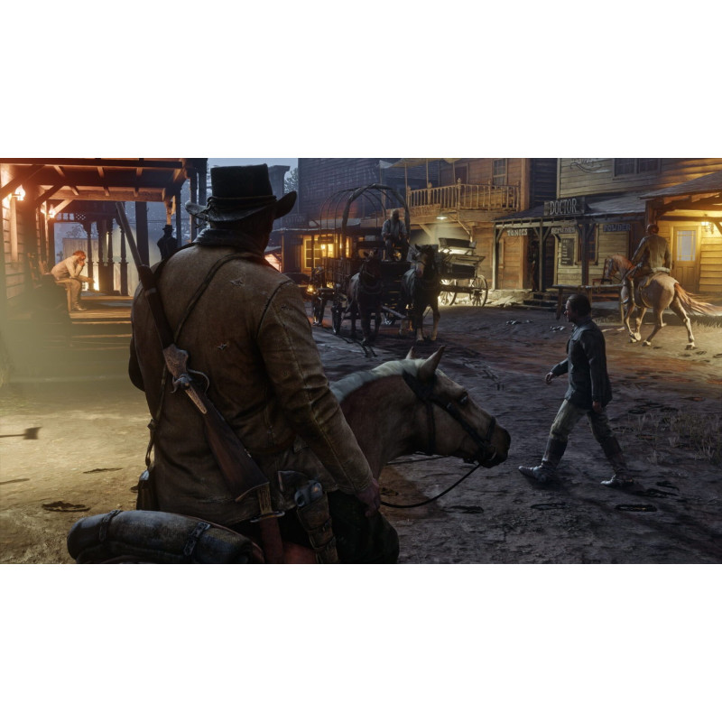 Captura de pantalla del gameplay de Red Dead Redemption 2 para Xbox mostrando una intensa escena de acción