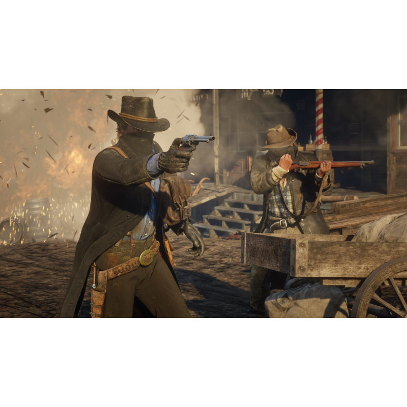 Captura de pantalla del gameplay de Red Dead Redemption 2 para Xbox mostrando acción en el juego