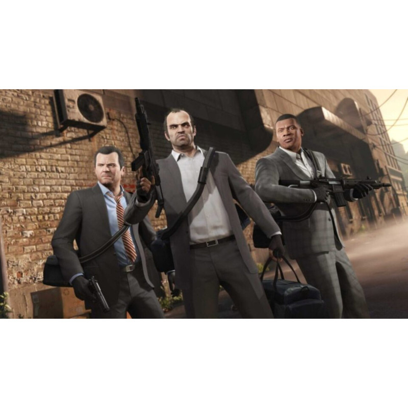 Captura de pantalla del gameplay de GTA V en PlayStation 5 mostrando acción intensa y gráficos detallados