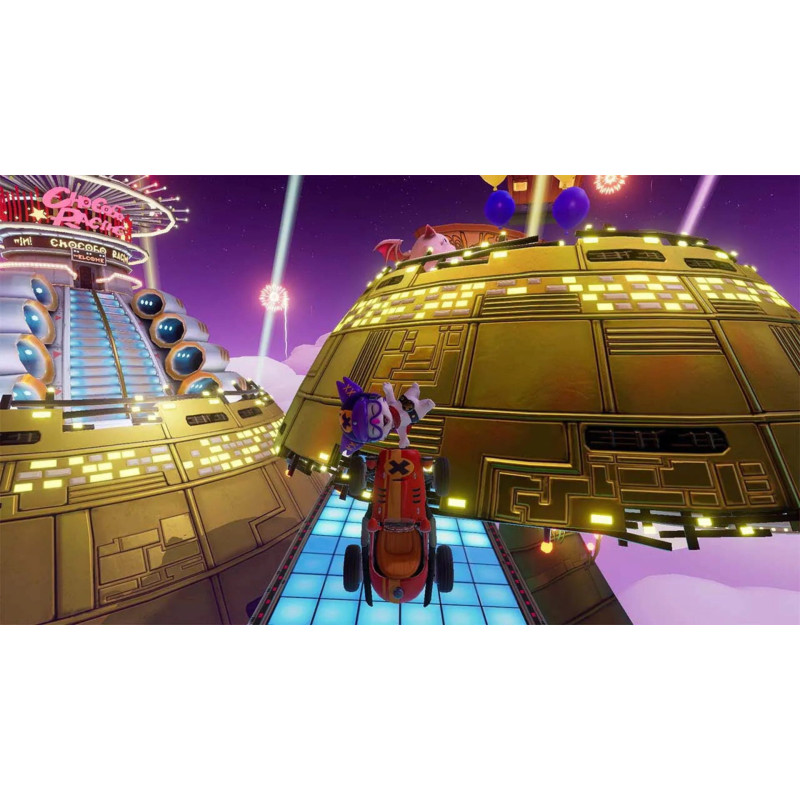 Captura de pantalla del gameplay de Nintendo CHOCOBO GP para Nintendo Switch mostrando acción en carrera