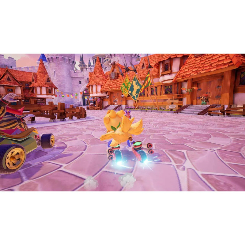 Captura de pantalla del gameplay de Nintendo CHOCOBO GP para Nintendo Switch mostrando acción en carrera