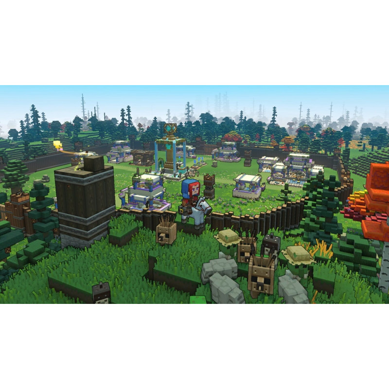 Captura de pantalla del gameplay de Minecraft Legends DLX para Nintendo Switch mostrando acción en el juego