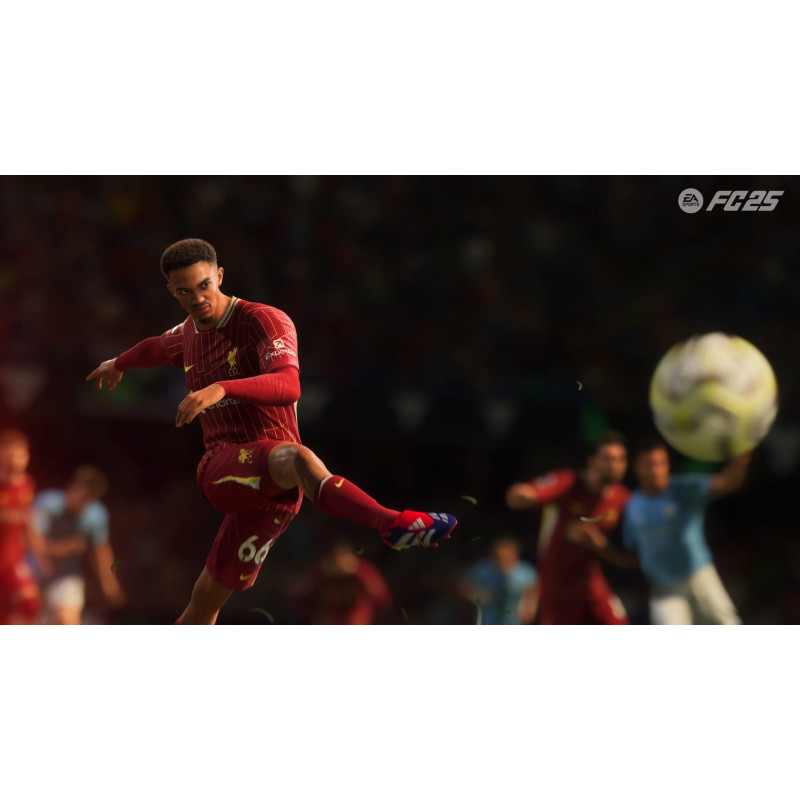 Captura de pantalla del gameplay de FC 25 para Nintendo Switch mostrando acción en el campo de fútbol