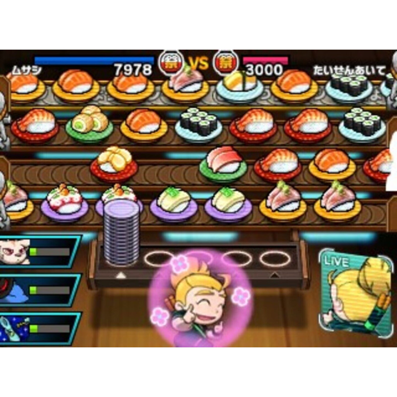 Captura de pantalla del gameplay de SUSHI STRIKER WAY OF SUSHIDO para Nintendo Switch mostrando acción intensa y colorida
