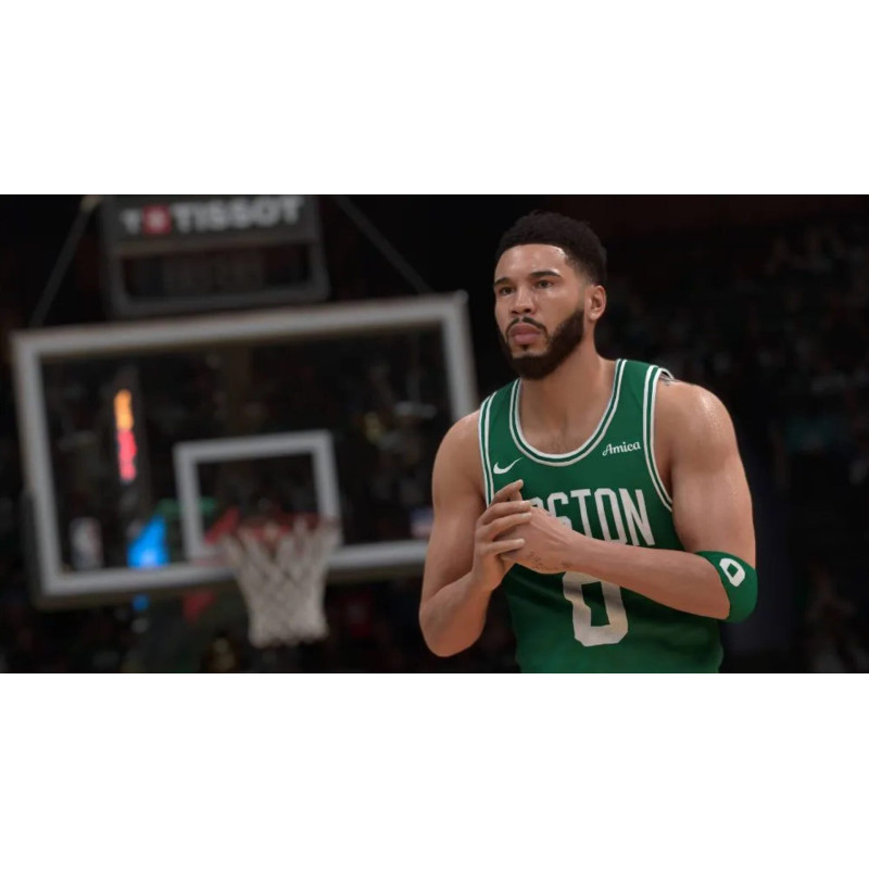 Captura de pantalla del gameplay de NBA 2K25 en Nintendo Switch mostrando acción en la cancha