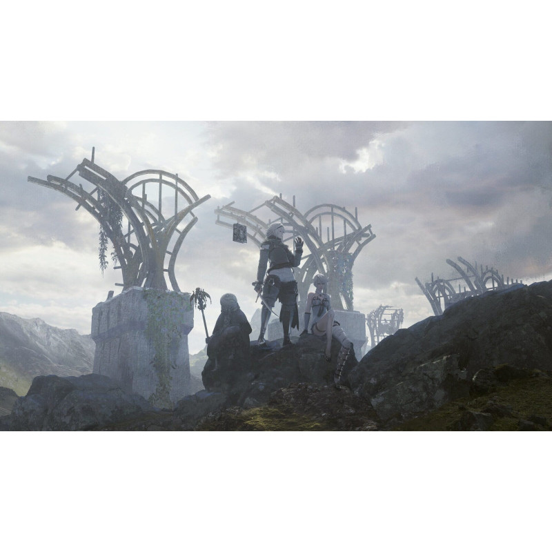 Captura de pantalla del gameplay de NieR Replicant en PlayStation 4 mostrando acción intensa y gráficos impresionantes