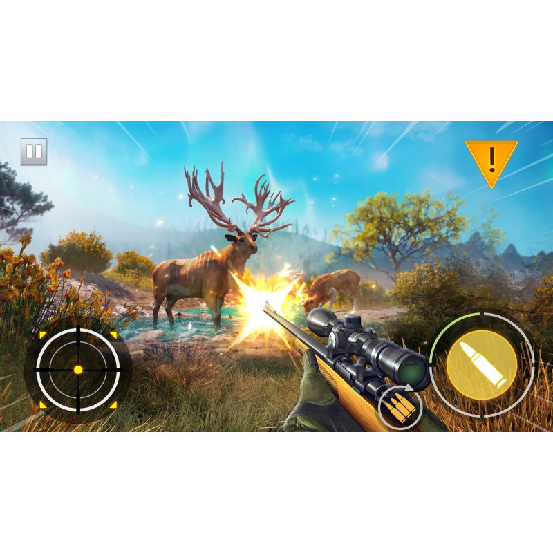 Captura de pantalla del gameplay de Hunting Simulator 2 para Nintendo Switch mostrando acción en la naturaleza.
