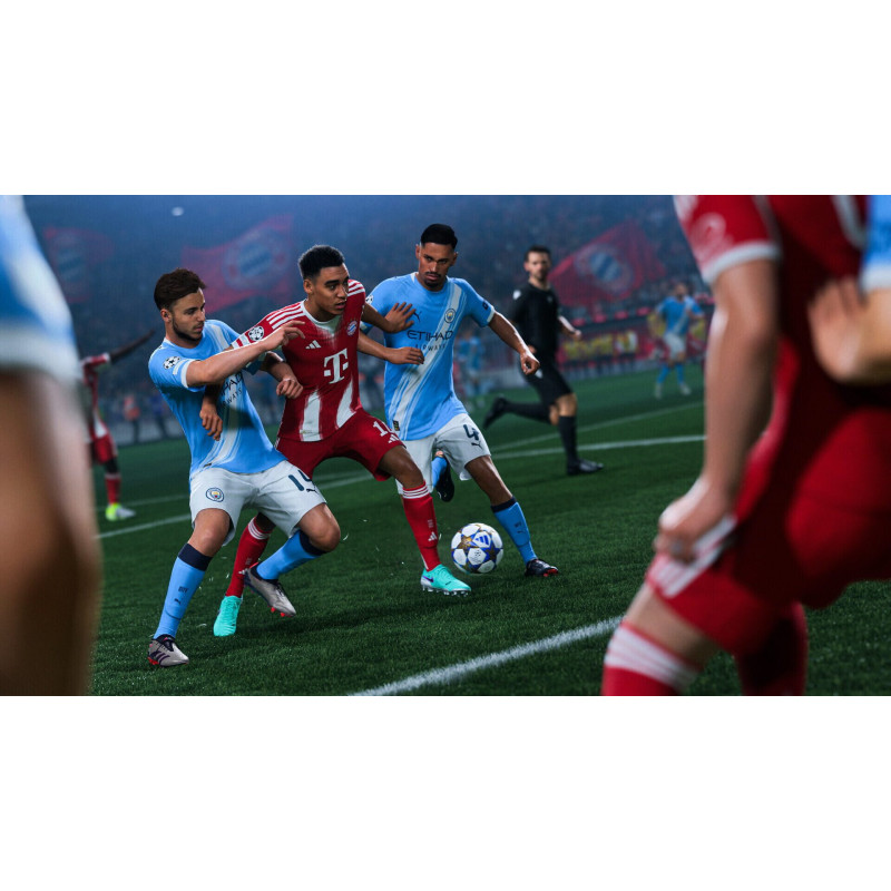 Captura de pantalla del gameplay de EA SPORTS FC 26 para Nintendo Switch mostrando acción en el campo.
