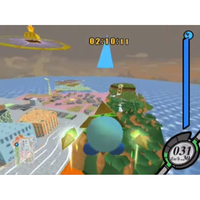 Captura de pantalla del gameplay de Kirby Air Riders para Nintendo Switch mostrando acción en el juego